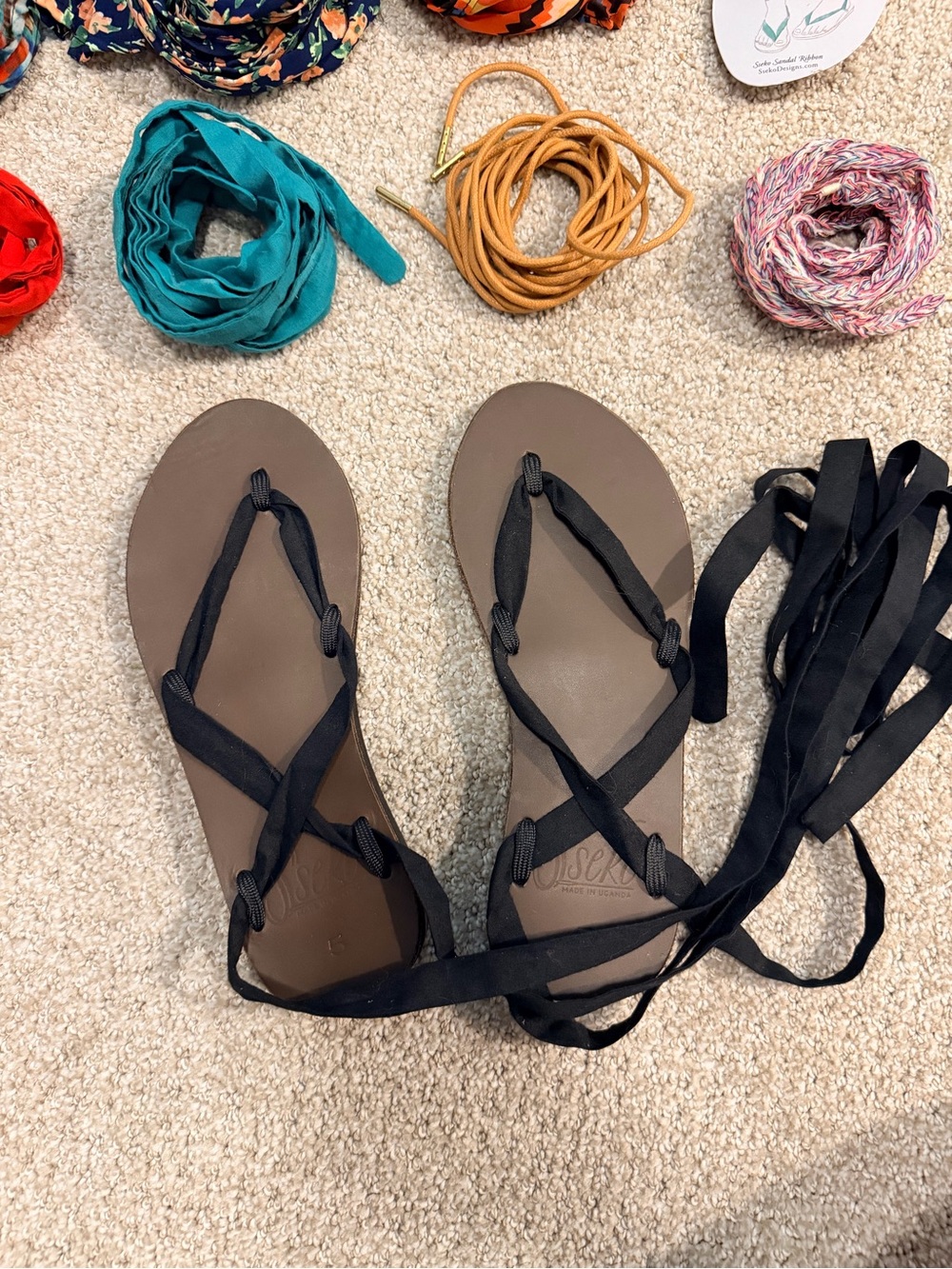 Brown Sseko Ribbon Sandals